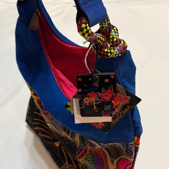 Laurel Burch Shoulder Tote Carlotta's Cats Colorful Bag Canvas NWT - Picture 10 of 11